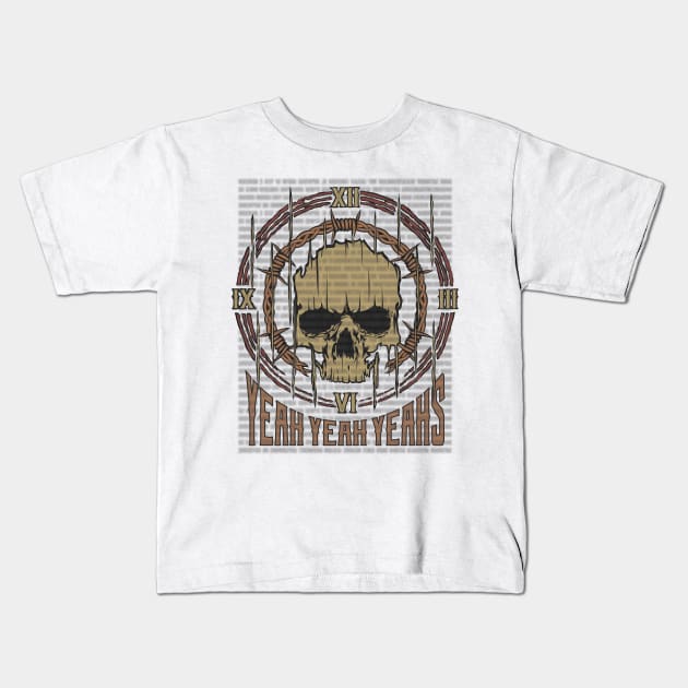 Yeah Yeah Yeahs Vintage Skull Kids T-Shirt by darksaturday